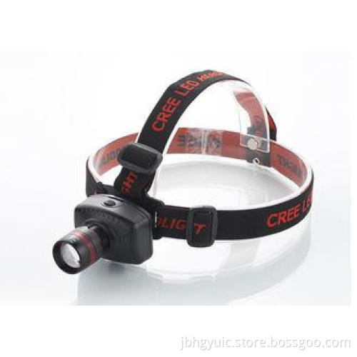 Zoom LED Head Torch 180LM with red ring , rechargeable head